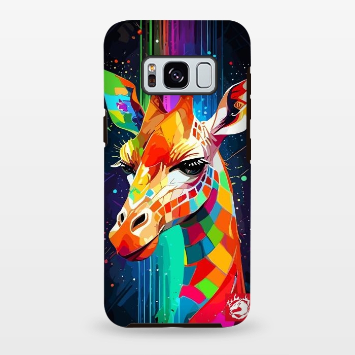 Galaxy S8 plus StrongFit Neon Multicolors Giraffe by LM2Kone