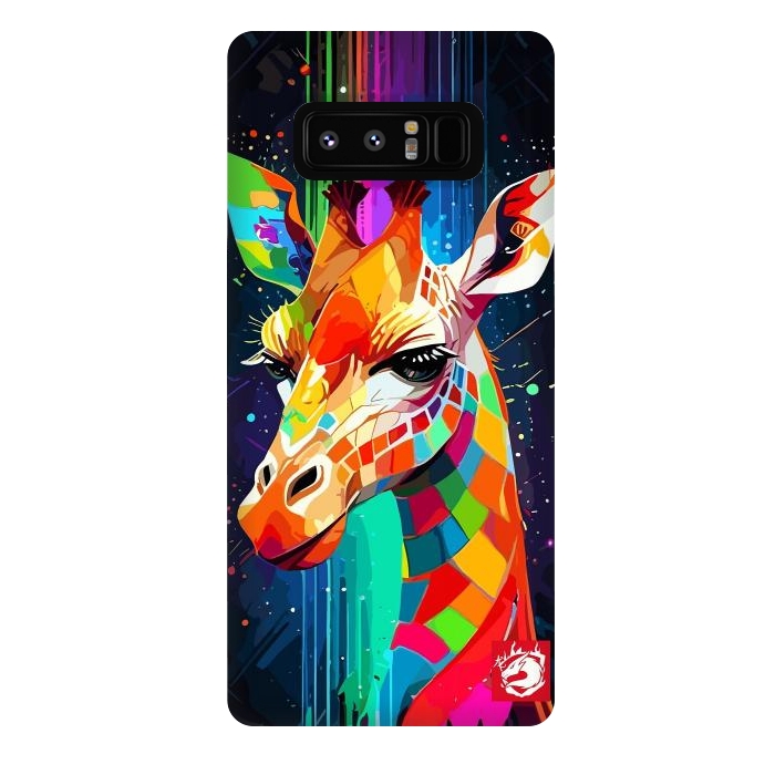 Galaxy Note 8 StrongFit Neon Multicolors Giraffe by LM2Kone