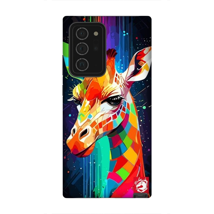 Galaxy Note 20 Ultra StrongFit Neon Multicolors Giraffe by LM2Kone