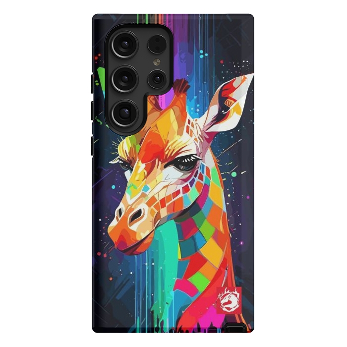 Galaxy S24 Ultra StrongFit Neon Multicolors Giraffe by LM2Kone