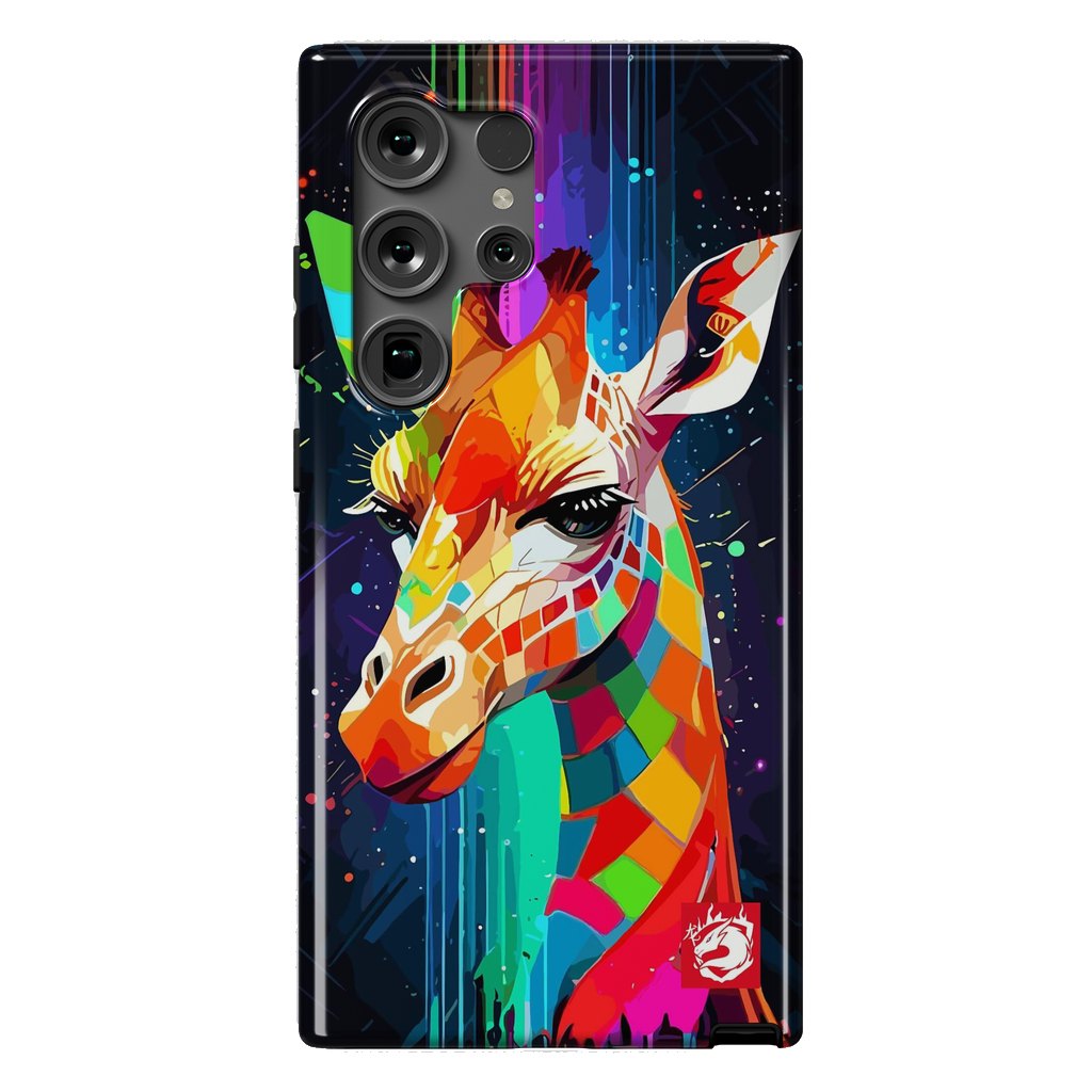 Galaxy S24 Ultra StrongFit Neon Multicolors Giraffe by LM2Kone