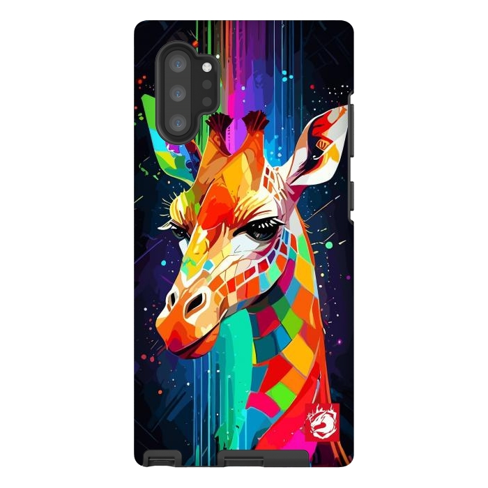 Galaxy Note 10 plus StrongFit Neon Multicolors Giraffe by LM2Kone