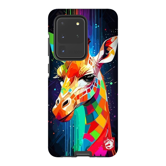 Galaxy S20 Ultra StrongFit Neon Multicolors Giraffe by LM2Kone