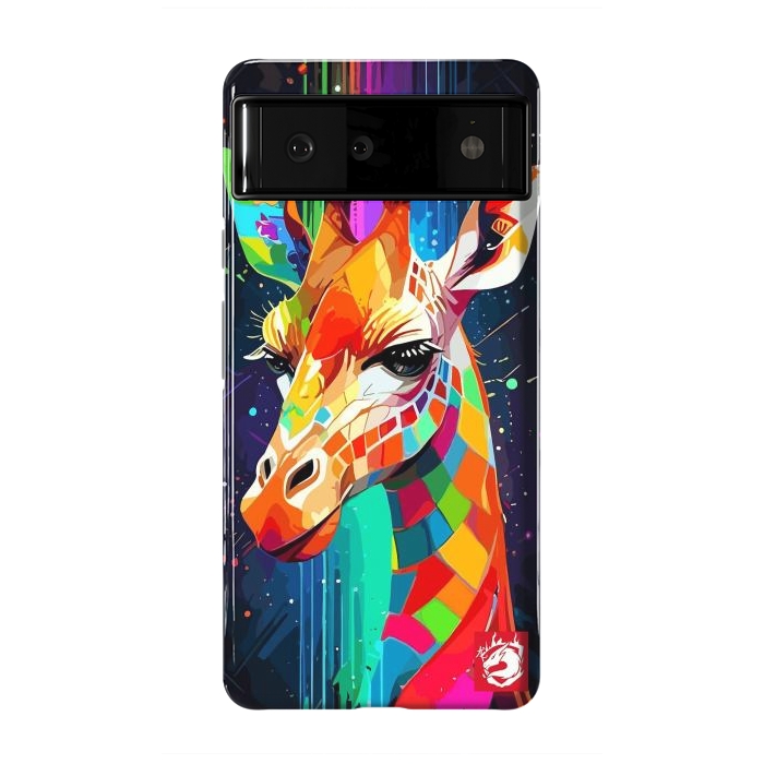 Pixel 6 StrongFit Neon Multicolors Giraffe by LM2Kone