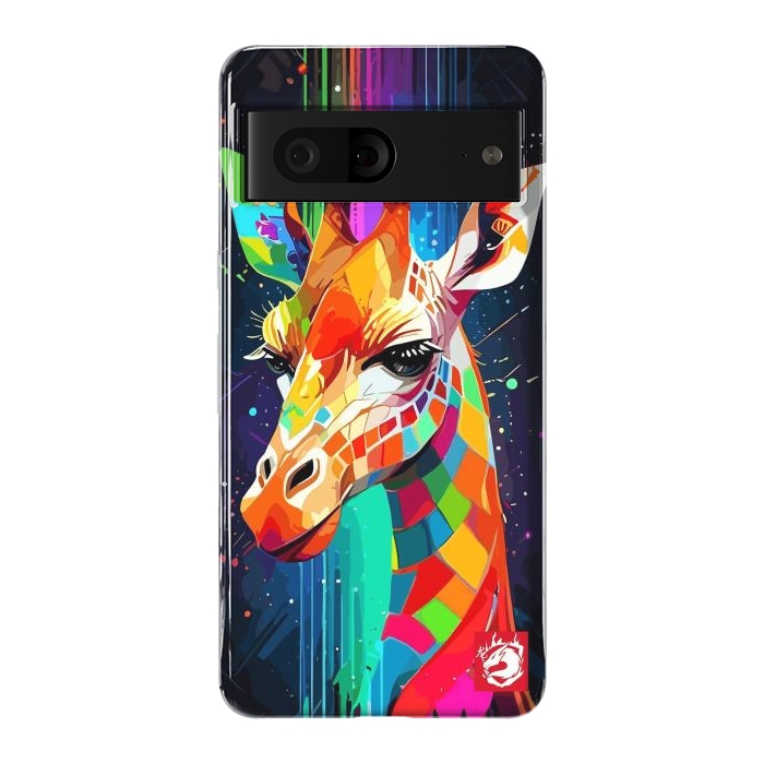 Pixel 7 StrongFit Neon Multicolors Giraffe by LM2Kone