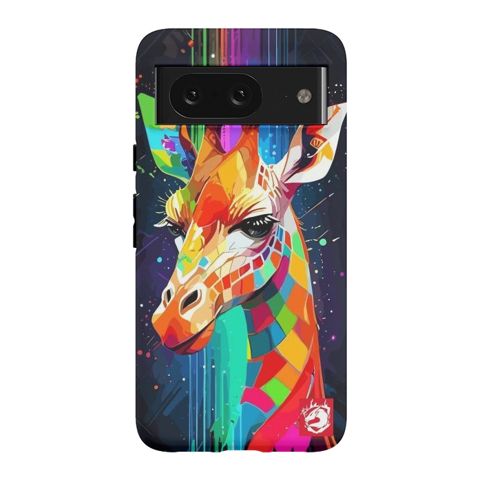 Pixel 8 StrongFit Neon Multicolors Giraffe by LM2Kone