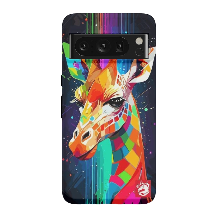 Pixel 8 Pro StrongFit Neon Multicolors Giraffe by LM2Kone