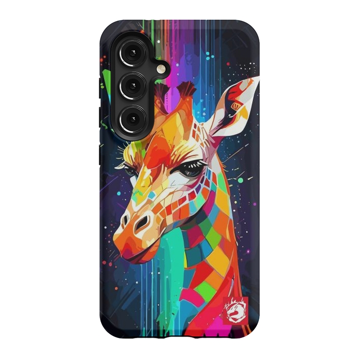 Galaxy S24 StrongFit Neon Multicolors Giraffe by LM2Kone