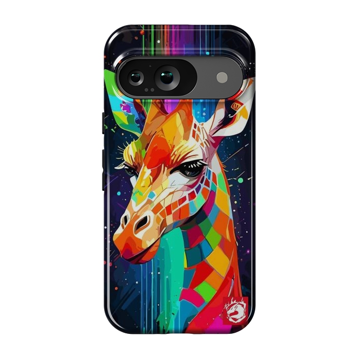 Pixel 9 StrongFit Neon Multicolors Giraffe by LM2Kone