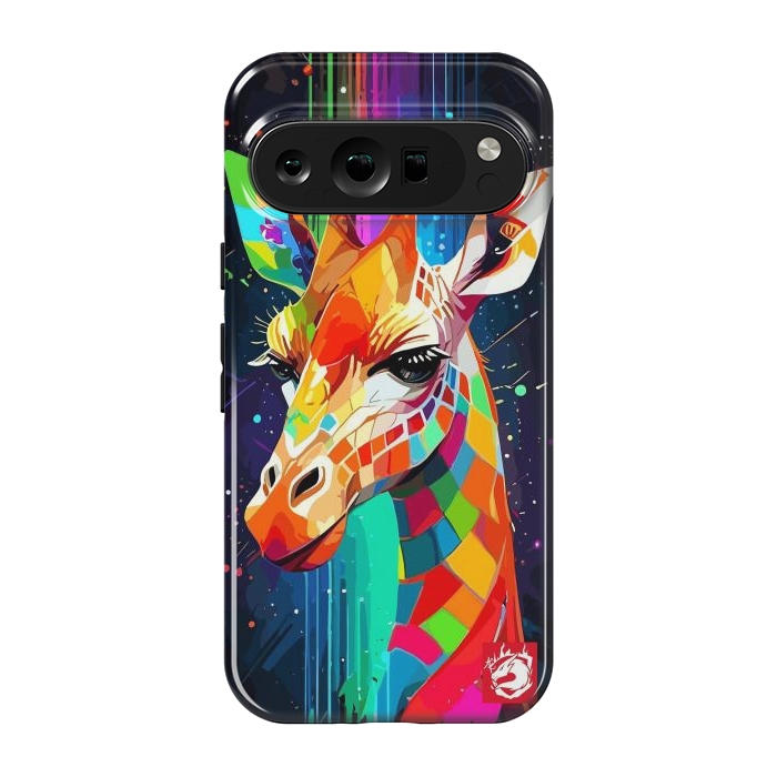 Pixel 9 pro StrongFit Neon Multicolors Giraffe by LM2Kone