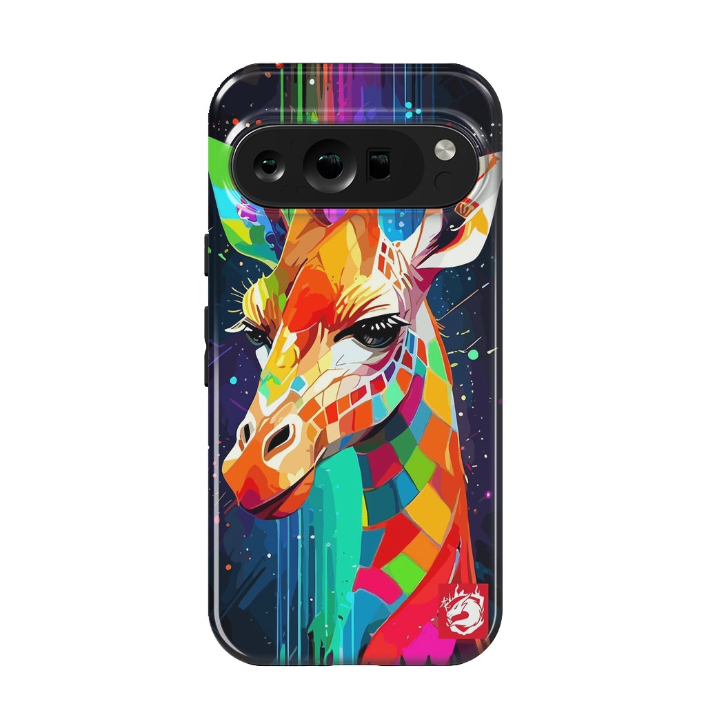 Pixel 9 pro StrongFit Neon Multicolors Giraffe by LM2Kone