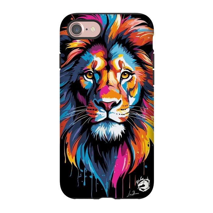 iPhone 7 StrongFit Geometric Colors Lion by LM2Kone