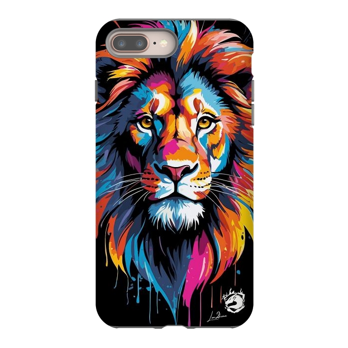 iPhone 7 plus StrongFit Geometric Colors Lion by LM2Kone