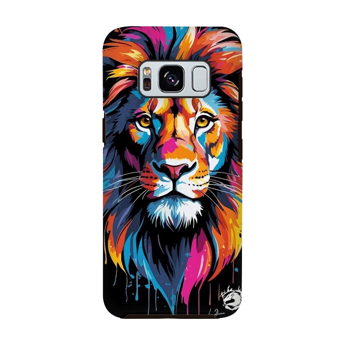 Galaxy S8 StrongFit Geometric Colors Lion by LM2Kone