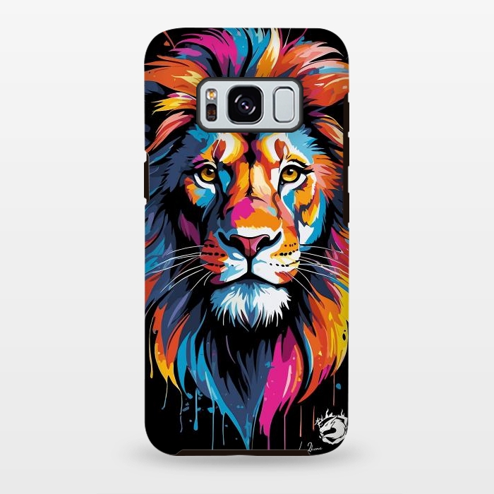 Galaxy S8 plus StrongFit Geometric Colors Lion by LM2Kone