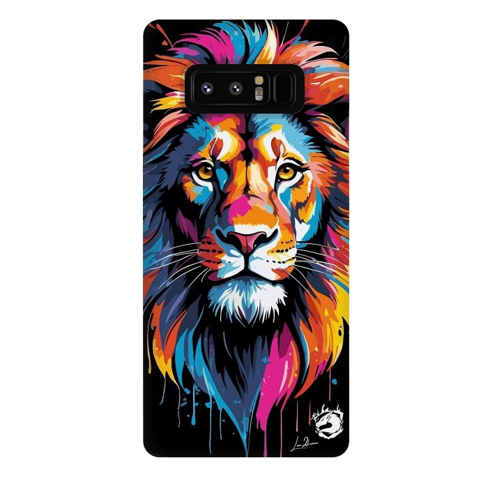 Galaxy Note 8 StrongFit Geometric Colors Lion by LM2Kone