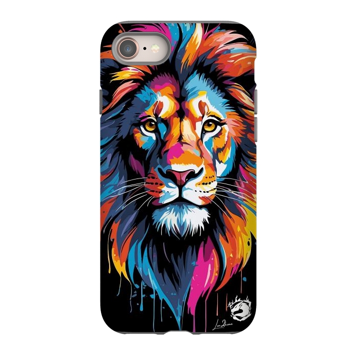 iPhone 8 StrongFit Geometric Colors Lion by LM2Kone