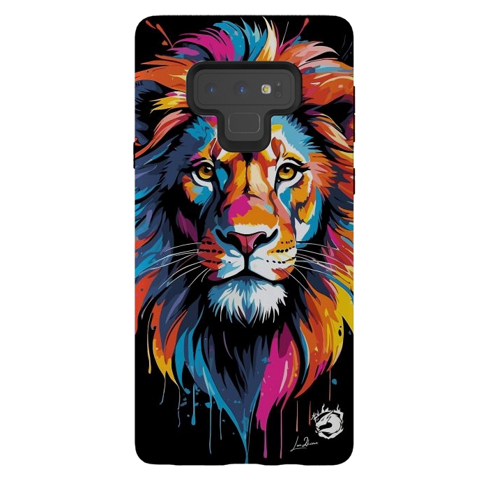 Galaxy Note 9 StrongFit Geometric Colors Lion by LM2Kone