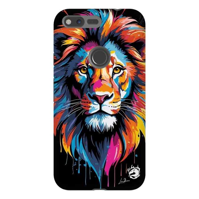 Pixel XL StrongFit Geometric Colors Lion by LM2Kone