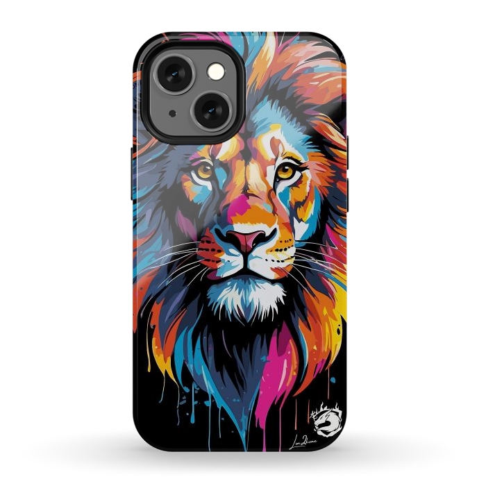 iPhone 12 mini StrongFit Geometric Colors Lion by LM2Kone