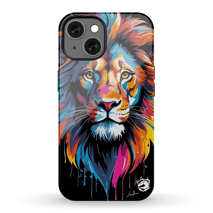 iPhone 13 StrongFit Geometric Colors Lion by LM2Kone