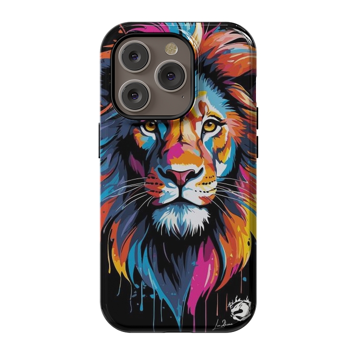 iPhone 14 Pro StrongFit Geometric Colors Lion by LM2Kone