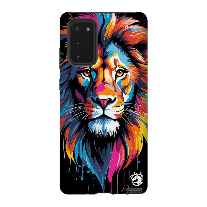 Galaxy Note 20 StrongFit Geometric Colors Lion by LM2Kone