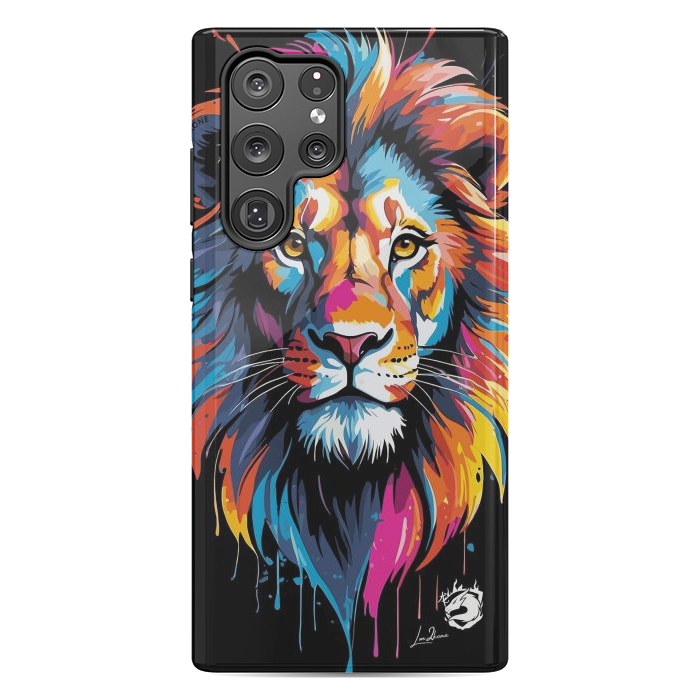 Galaxy S22 Ultra StrongFit Geometric Colors Lion by LM2Kone