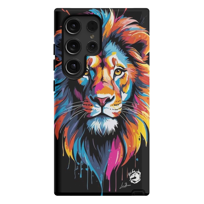 Galaxy S24 Ultra StrongFit Geometric Colors Lion by LM2Kone