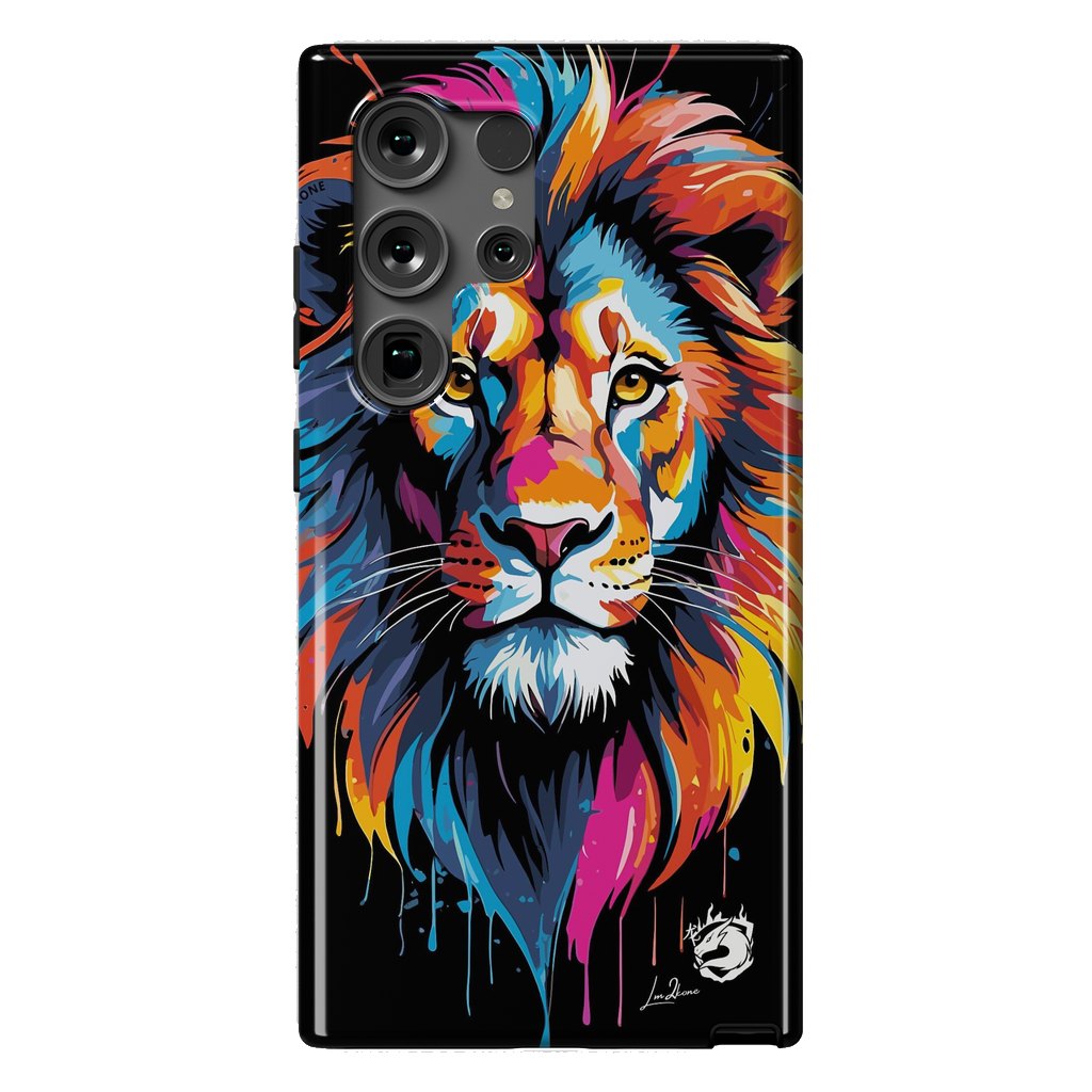 Galaxy S24 Ultra StrongFit Geometric Colors Lion by LM2Kone