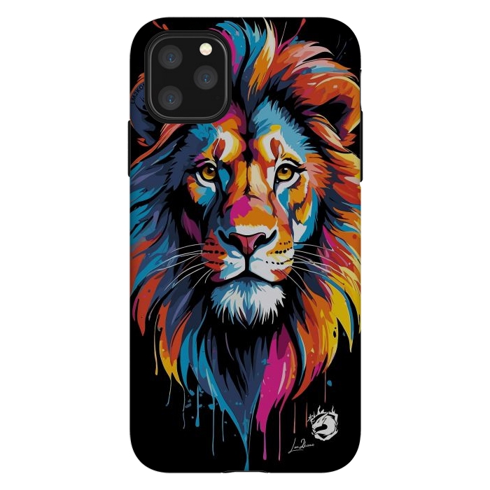 iPhone 11 Pro Max StrongFit Geometric Colors Lion by LM2Kone