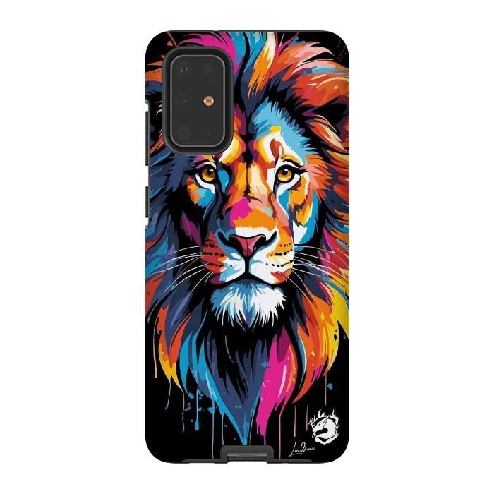 Galaxy S20 Plus StrongFit Geometric Colors Lion by LM2Kone