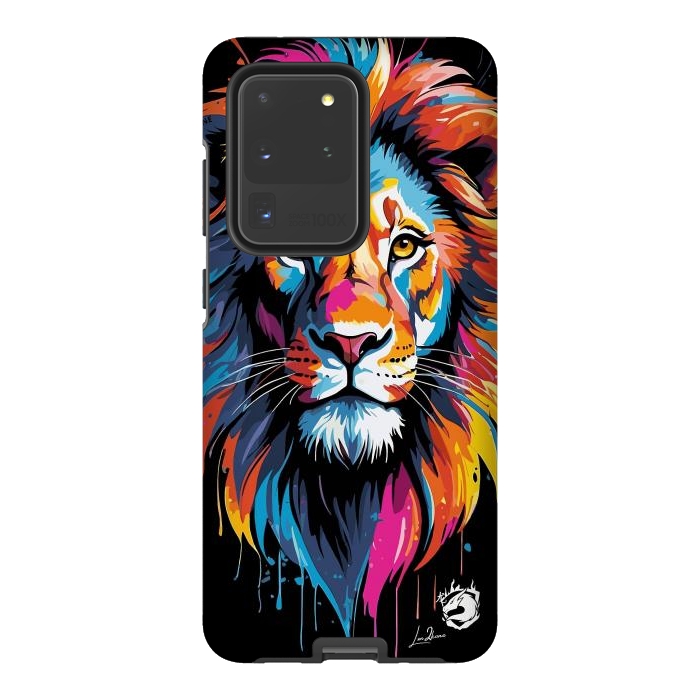 Galaxy S20 Ultra StrongFit Geometric Colors Lion by LM2Kone