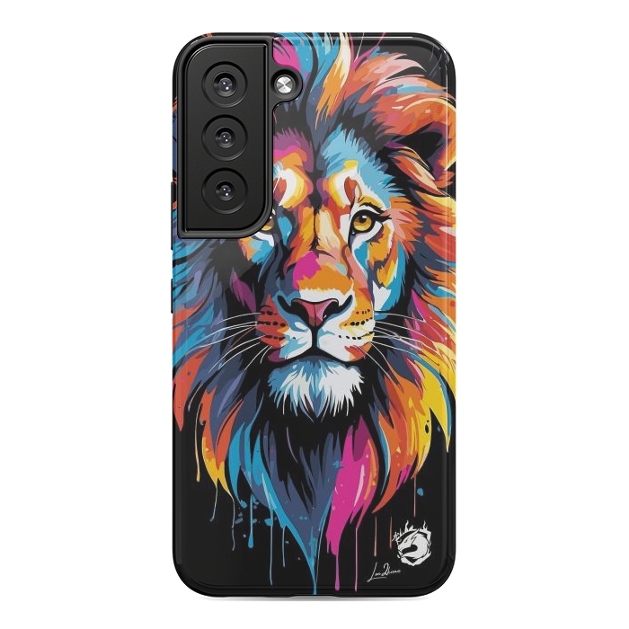 Galaxy S22 StrongFit Geometric Colors Lion by LM2Kone