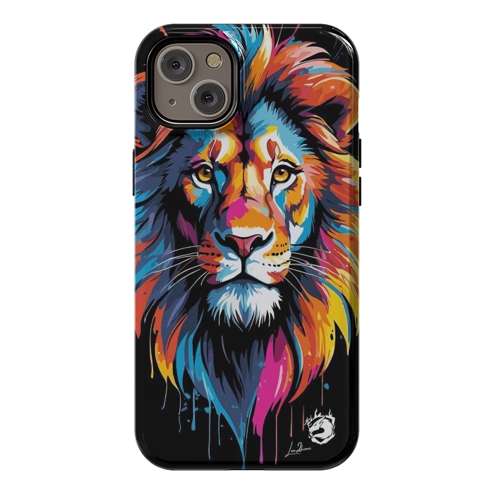 iPhone 14 Plus StrongFit Geometric Colors Lion by LM2Kone