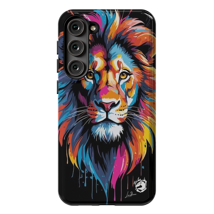 Galaxy S23 Plus StrongFit Geometric Colors Lion by LM2Kone