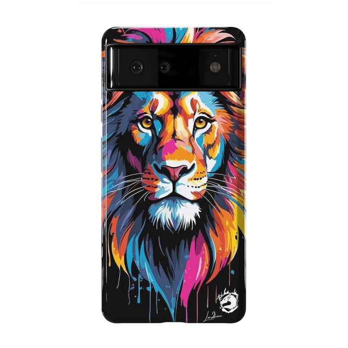 Pixel 6 StrongFit Geometric Colors Lion by LM2Kone