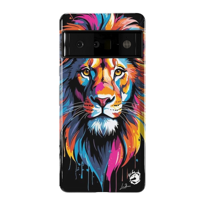 Pixel 6 Pro StrongFit Geometric Colors Lion by LM2Kone