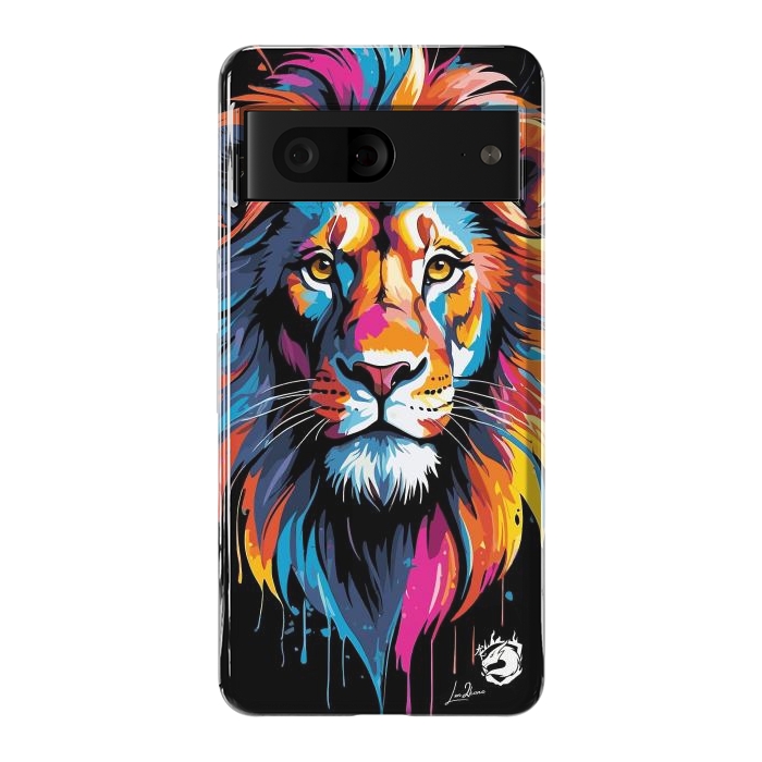 Pixel 7 StrongFit Geometric Colors Lion by LM2Kone