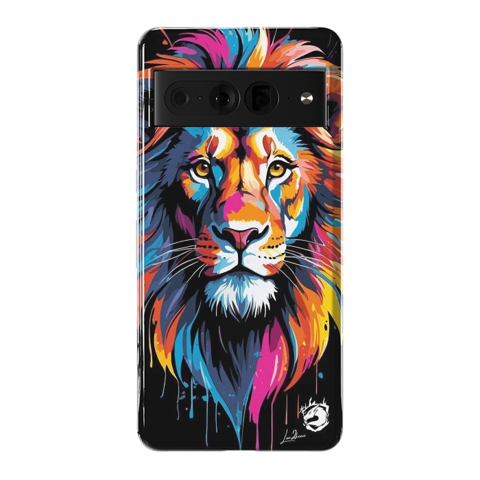 Pixel 7 Pro StrongFit Geometric Colors Lion by LM2Kone