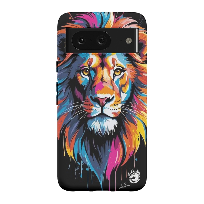 Pixel 8 StrongFit Geometric Colors Lion by LM2Kone