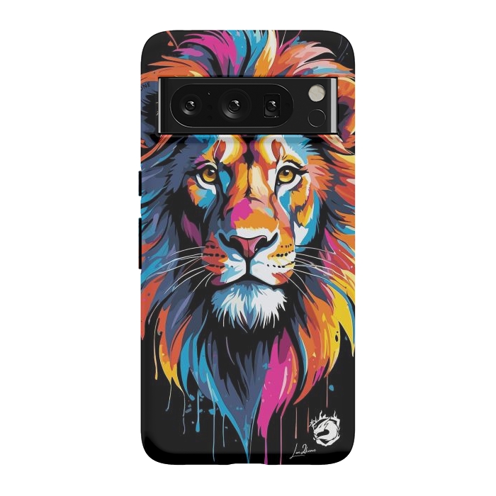 Pixel 8 Pro StrongFit Geometric Colors Lion by LM2Kone