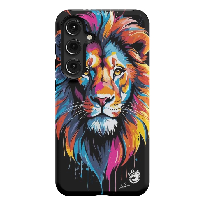 Galaxy S24 Plus StrongFit Geometric Colors Lion by LM2Kone