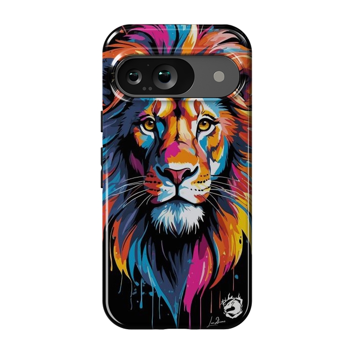 Pixel 9 StrongFit Geometric Colors Lion by LM2Kone