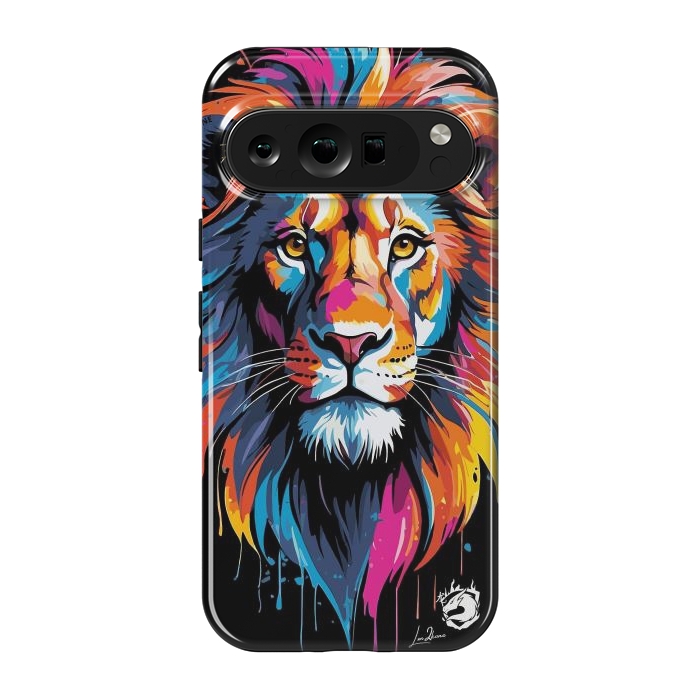 Pixel 9 pro StrongFit Geometric Colors Lion by LM2Kone