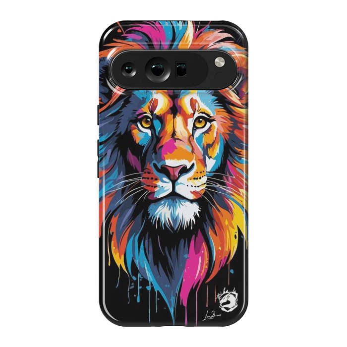 Pixel 9 Pro XL StrongFit Geometric Colors Lion by LM2Kone