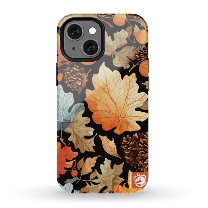 iPhone 12 mini StrongFit Leaf Automn Pattern by LM2Kone