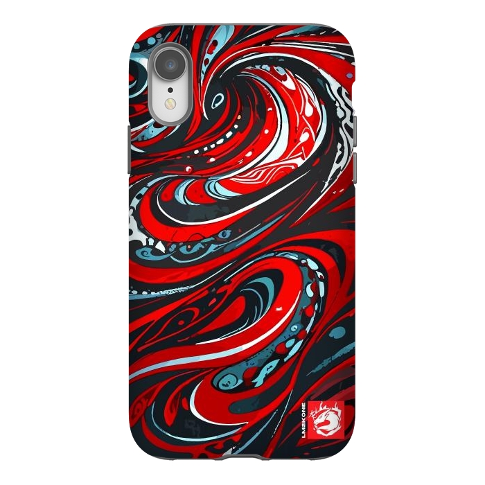 iPhone Xr StrongFit Red Wave Pattern by LM2Kone