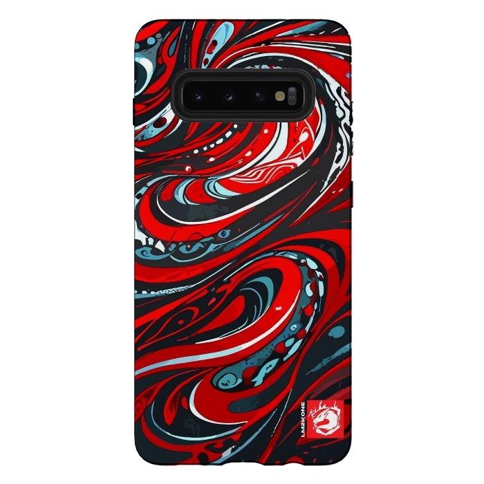 Galaxy S10 plus StrongFit Red Wave Pattern by LM2Kone