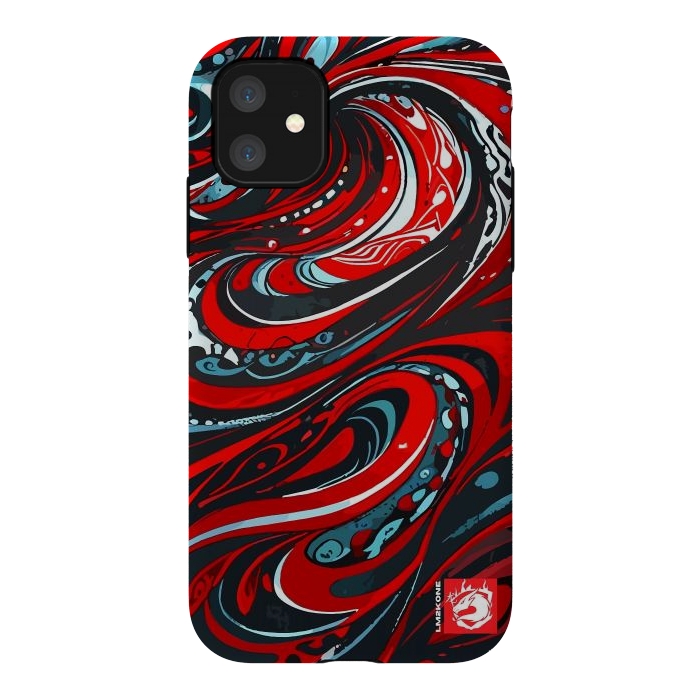 iPhone 11 StrongFit Red Wave Pattern by LM2Kone